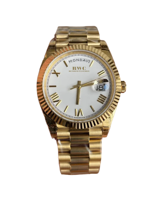 White Face Gold Presidents Watch