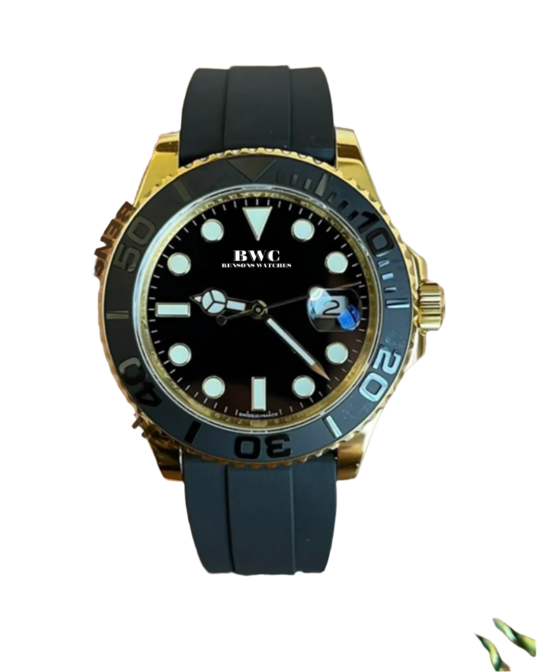 Gold Yacht Watch Rubber Band