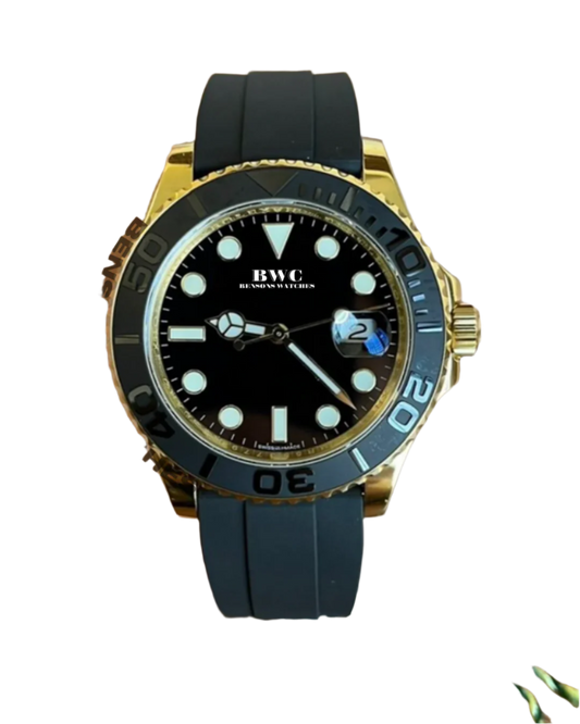 Gold Yacht Watch Rubber Band