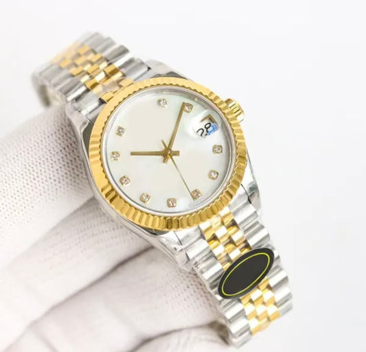 2 Tone Pearl 31MM Fluted Bezel